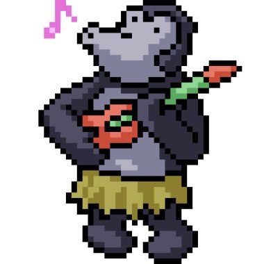 Vektör pikseli maymun izole edilmiş çizgi film