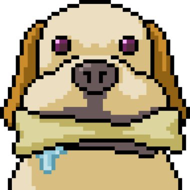 Vektör piksel sanat köpeği izole araba çalıyor