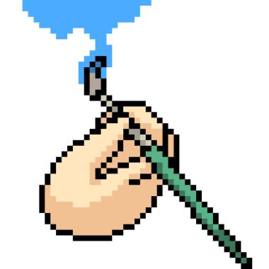 vektör piksel sanat el boyası fırça izole çizgi film