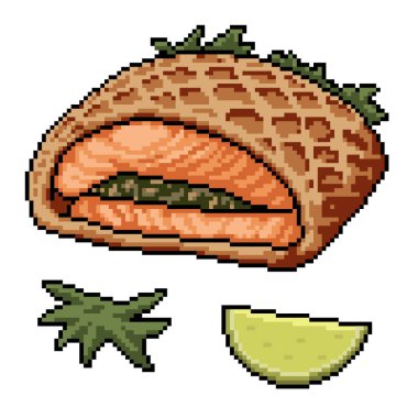 Balık turtası fırınının piksel sanatı