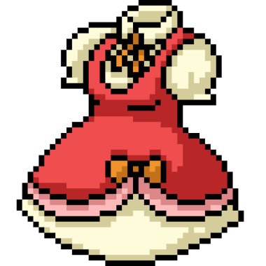 Vektör piksel sanatsal kız elbise izole çizgi film