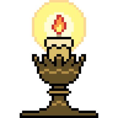 vektör piksel sanat mum ışığı izole