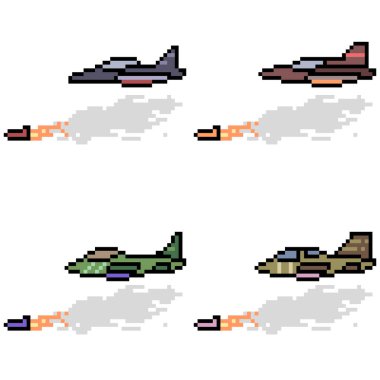 vektör piksel sanat jeti füzesi ayarlandı