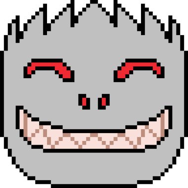 Vektör piksel sanat şeytani gülümseme izole