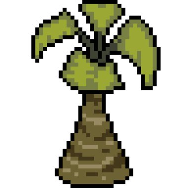 vektör piksel sanat ağacı dekorasyonu izole edildi