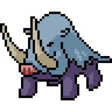 vektör piksel sanat canavarı yaban domuzu karikatürü