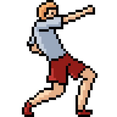 vektör piksel sanat eylemi izole edilmiş çizgi film