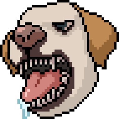 vektör piksel sanat çılgın köpek izole çizgi film