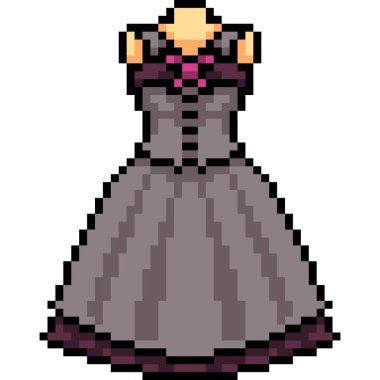 vektör piksel sanat kadın elbise izole çizgi film