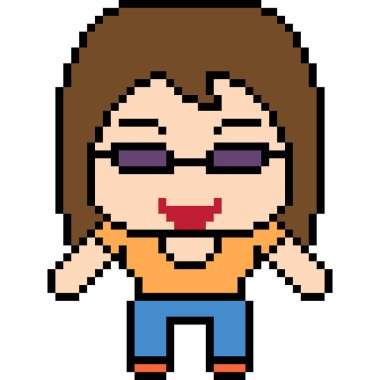 vektör piksel sanatsal kadın izole edildi