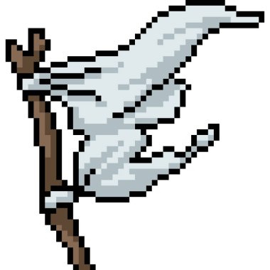 vektör piksel sanatı beyaz bayrak izole çizgi film