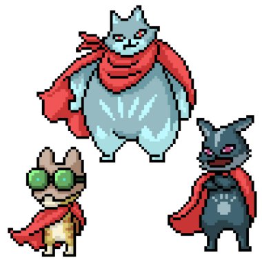 Kedi takımının kahramanının piksel sanatı