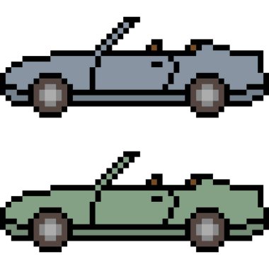 vektör piksel sanat arabası izole edildi