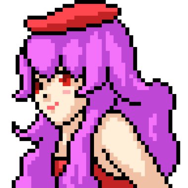 vektör piksel sanat anime kız izole çizgi film