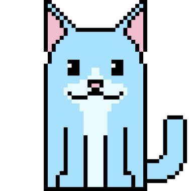 vektör piksel sanat kedisi izole