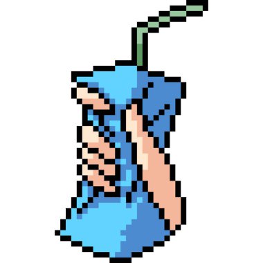 Vektör piksel resim içecek kutusu izole edilmiş çizgi film