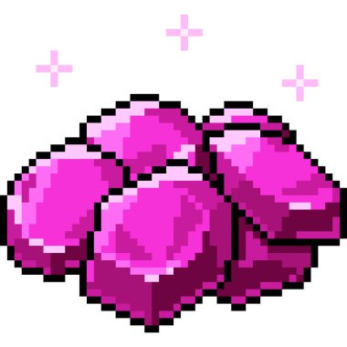 Vektör piksel sanat mücevheri izole edilmiş çizgi film