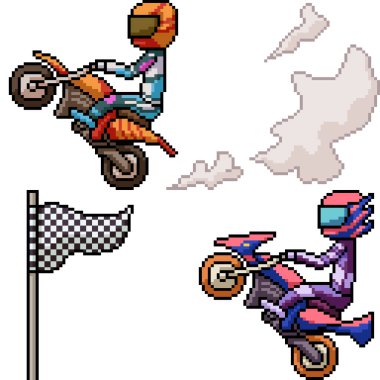 vektör piksel sanat motosiklet yarışı izole edildi