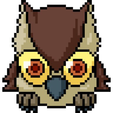 vektör piksel resim baykuşu izole edilmiş çizgi film