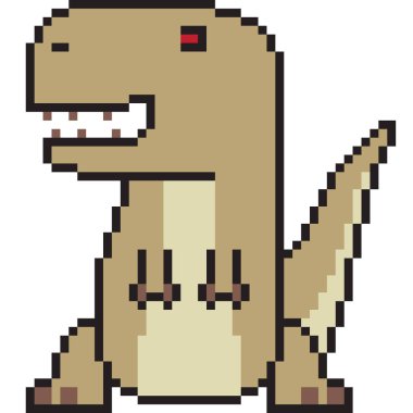 vektör piksel sanat çizgi filmi tyranosaurus izole edildi
