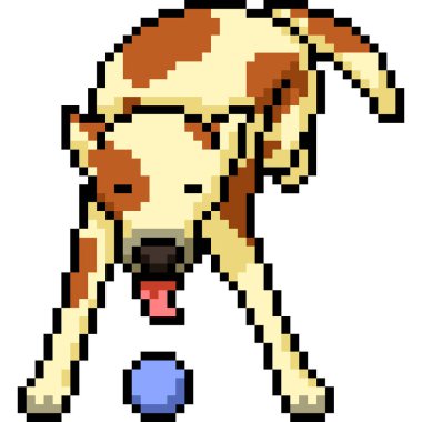 Vektör piksel sanat köpeği evcil hayvan karikatürü