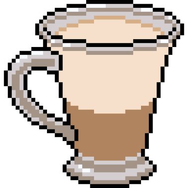 Vektör piksel resim fincanı izole edilmiş çizgi film iç