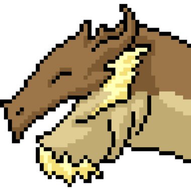 Vektör piksel sanat canavarı kafası izole edilmiş karikatür