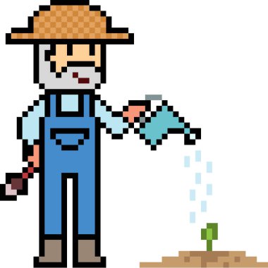 vektör piksel sanat bahçıvanı izole edildi