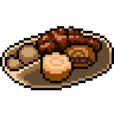 vektör piksel sanat yemek tepsisi izole