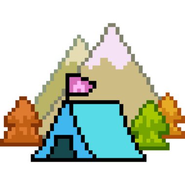 vektör pikseli kamp çadırı izole edildi