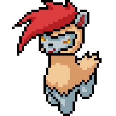 vektör piksel sanat punk alpaka izole cartoo