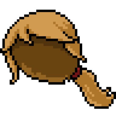 vektör pikseli kadın peruğu izole edilmiş çizgi film