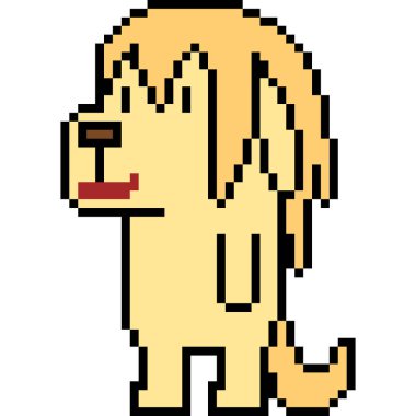 Vektör piksel sanat köpeği golden retriever izole edildi