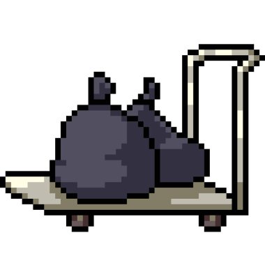 vektör pikseli sanat çöp arabası izole edilmiş çizgi film