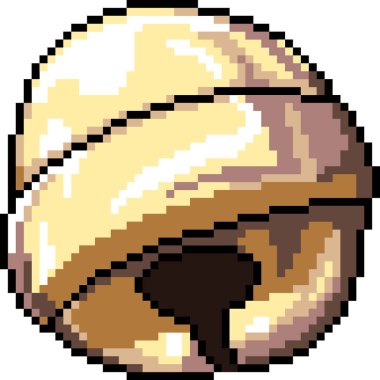 Vektör piksel sanat çan kurdelesi izole çizgi film