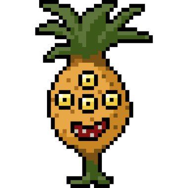 vektör piksel sanat çirkin canavar izole cartoo