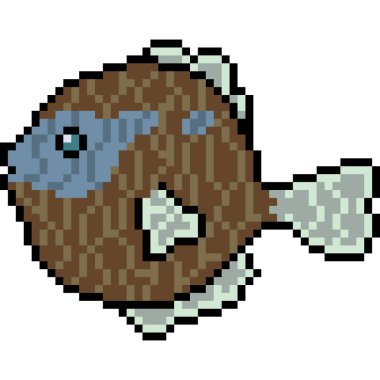 vektör piksel sanatı Derin deniz balığı izole