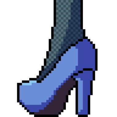 Vektör piksel sanat yüksek topuklu ayakkabı, izole araba.