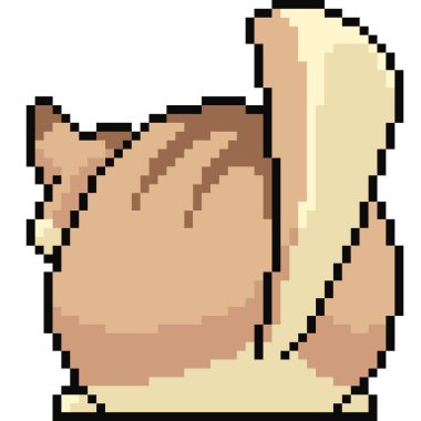 vektör piksel sanat şişman kedi izole çizgi film