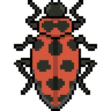 vektör piksel sanat böceği karikatürü izole etti