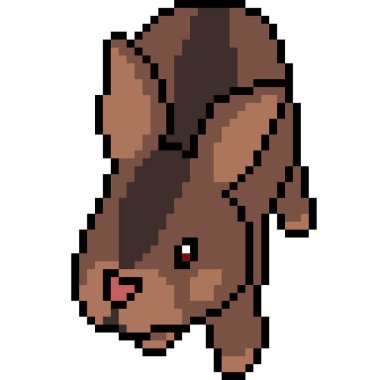 Vektör piksel sanat tavşanı izole edilmiş çizgi film