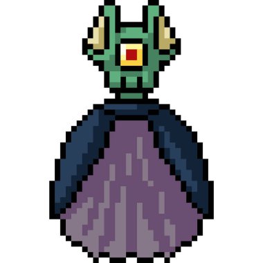 Vektör piksel sanat canavarı fantezisi izole edilmiş çizgi film