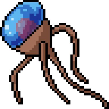 Vektör piksel sanat yabancı parazit izole cartoo