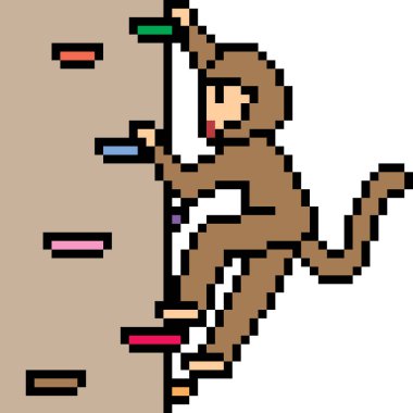 vektör piksel sanat sahte uçurum izole tırmanma