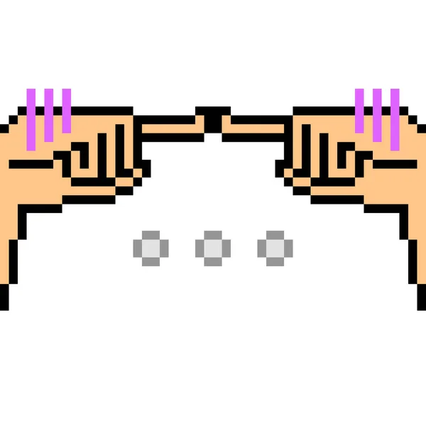 Векторный Пиксель Знак Руки Сожаления Изолированы — стоковый вектор