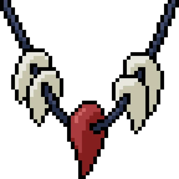 Vector Pixel Kunst Amulet Geïsoleerde Cartoon — Stockvector