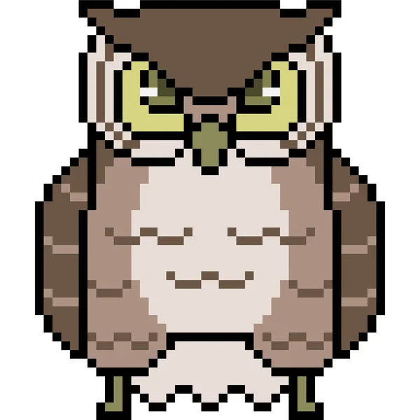 Izolovaný Vektor Pixel Art Owl — Stockový vektor