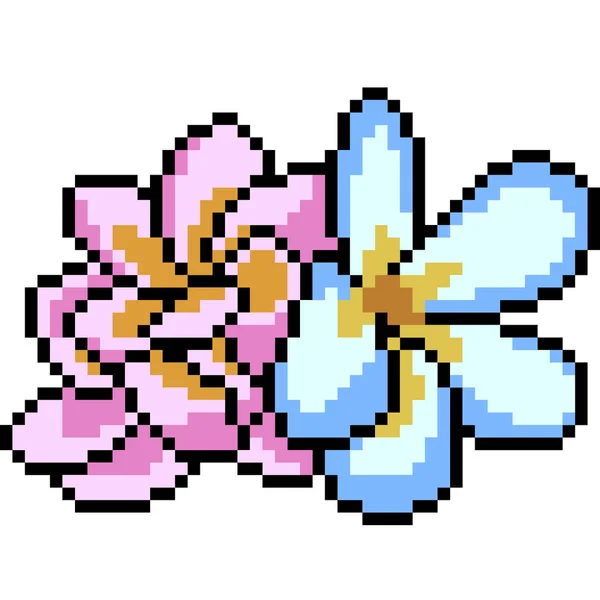 Vecteur Pixel Art Fleur Isolé Dessin Animé — Image vectorielle