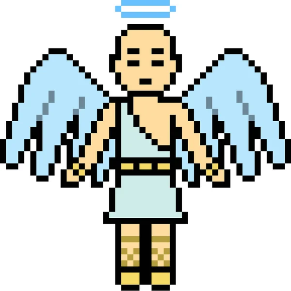 Vector Pixel Arte Macho Ángel Aislado — Archivo Imágenes Vectoriales