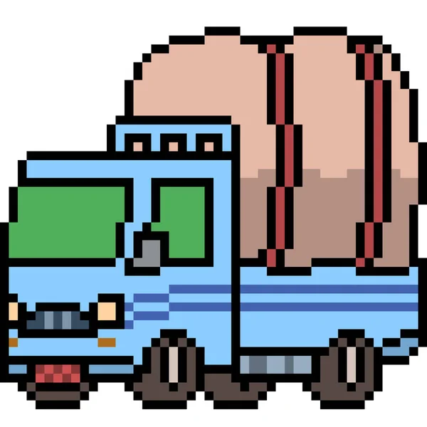 Vettore Pixel Art Camion Isolato — Vettoriale Stock